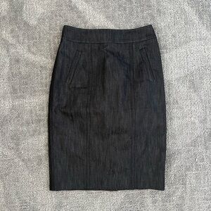 Lilly Pulitzer Dark Wash Denim Chambray Pencil Skirt